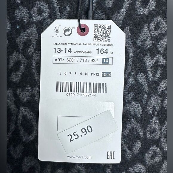 ZARA Drop Waist Leopard Dress, SIZE 13/14 - Picture 9 of 9